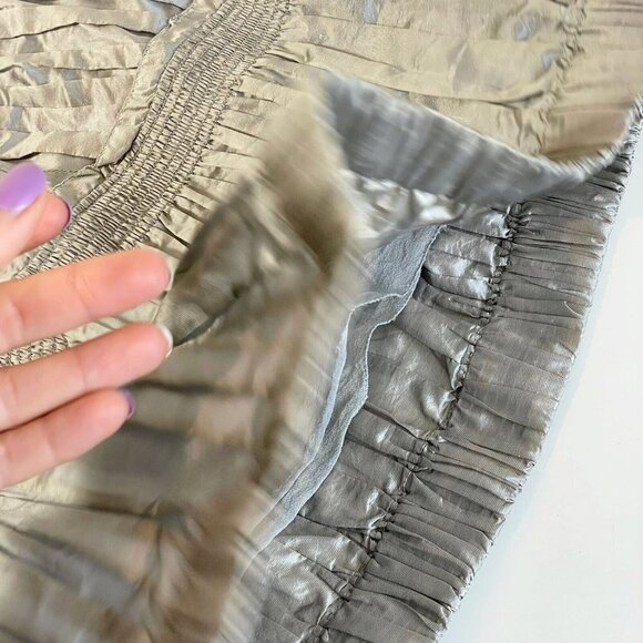 Burberry Womens Silk Blend Pleated Straight & Pencil Skirt Gray 38 Stretch Zip - Picture 9 of 10